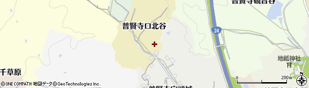 京都府京田辺市普賢寺口北谷周辺の地図