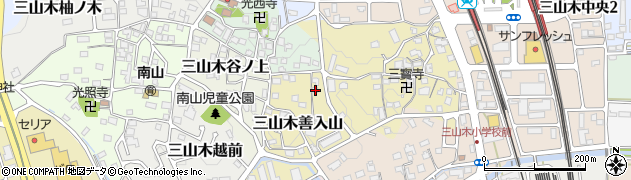 京都府京田辺市三山木善入山43周辺の地図