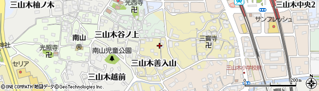 京都府京田辺市三山木善入山35周辺の地図