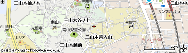 京都府京田辺市三山木善入山26周辺の地図