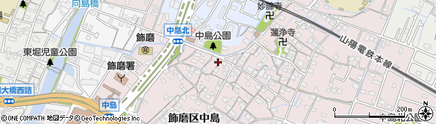 兵庫県姫路市飾磨区中島1064周辺の地図