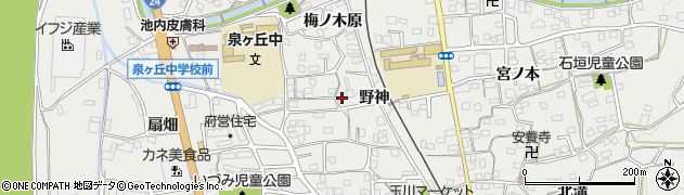 京都府綴喜郡井手町井手野神16周辺の地図