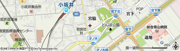 愛知県豊川市小坂井町宮脇21周辺の地図