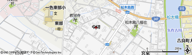 愛知県西尾市一色町松木島（中切）周辺の地図