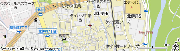 兵庫県伊丹市北伊丹周辺の地図