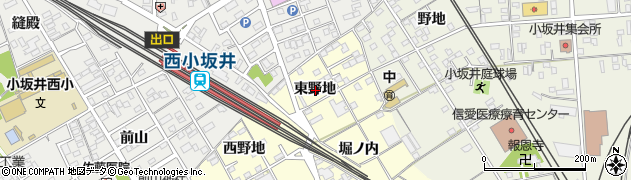愛知県豊川市平井町東野地周辺の地図