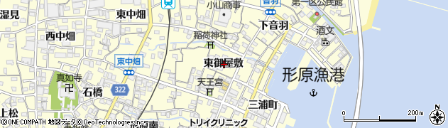 愛知県蒲郡市形原町東御屋敷周辺の地図