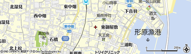 愛知県蒲郡市形原町西御屋敷周辺の地図