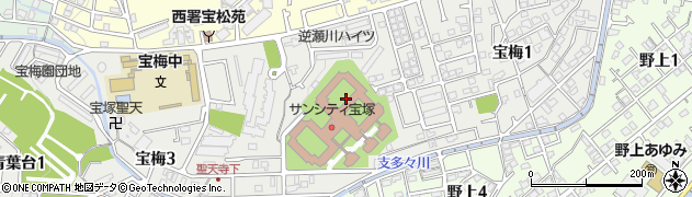 兵庫県宝塚市宝梅周辺の地図