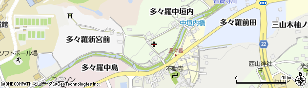 京都府京田辺市多々羅中垣内周辺の地図