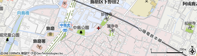 兵庫県姫路市飾磨区中島1080周辺の地図