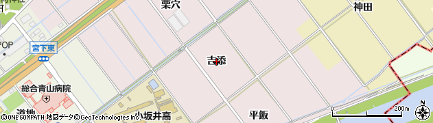 愛知県豊川市篠束町（吉添）周辺の地図