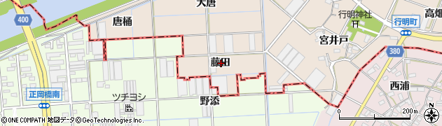 愛知県豊川市行明町藤田周辺の地図