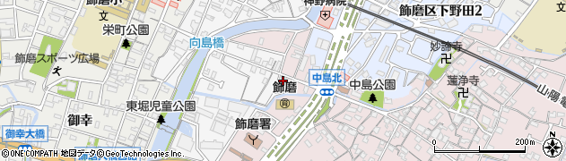 兵庫県姫路市飾磨区中島1116周辺の地図