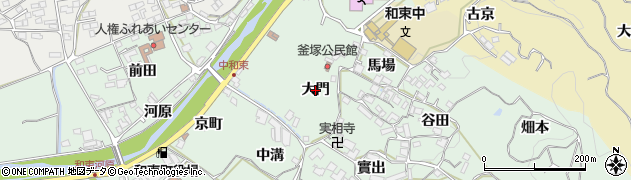 京都府和束町（相楽郡）釜塚（大門）周辺の地図