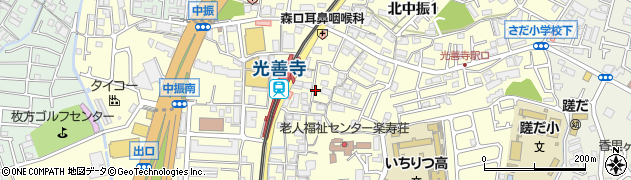 大阪府枚方市北中振周辺の地図