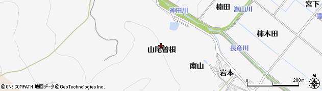 愛知県豊橋市嵩山町（山尾曽根）周辺の地図