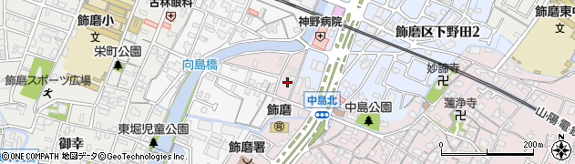 兵庫県姫路市飾磨区中島1111周辺の地図