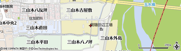 京都府京田辺市三山木黒ケ町周辺の地図