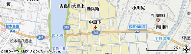 愛知県西尾市吉良町大島（中道下）周辺の地図