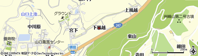 愛知県西尾市東幡豆町（下風越）周辺の地図