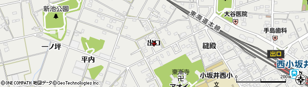 愛知県豊川市伊奈町（出口）周辺の地図