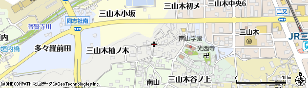 京都府京田辺市三山木柚ノ木周辺の地図