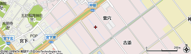 愛知県豊川市篠束町栗穴周辺の地図
