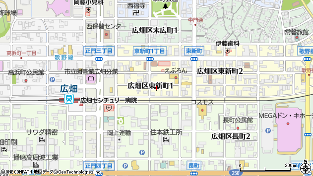 〒671-1121 兵庫県姫路市広畑区東新町の地図