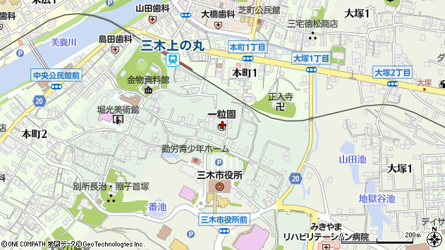 〒673-0432 兵庫県三木市上の丸町の地図