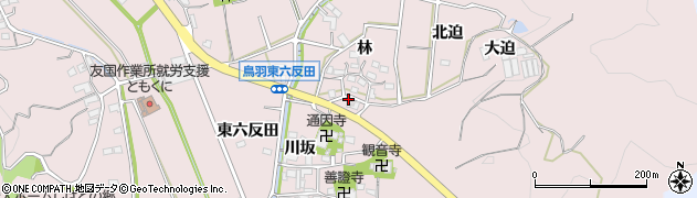 愛知県西尾市鳥羽町（川坂）周辺の地図