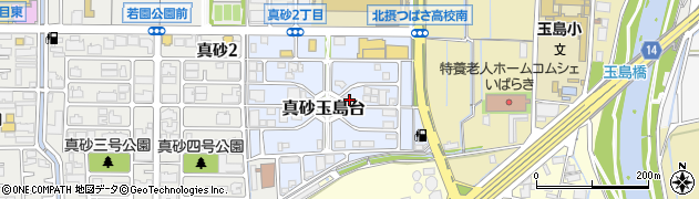 大阪府茨木市真砂玉島台周辺の地図