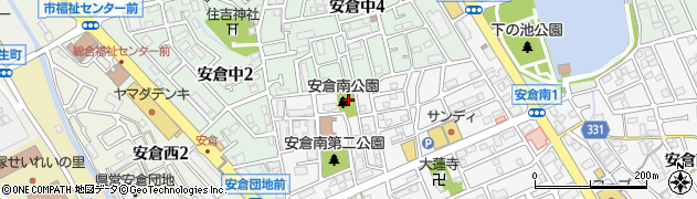 安倉南公園周辺の地図