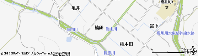 愛知県豊橋市嵩山町（楠田）周辺の地図