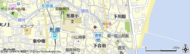 愛知県蒲郡市形原町（上音羽）周辺の地図
