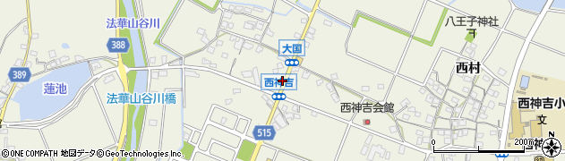 兵庫県加古川市西神吉町大国590周辺の地図