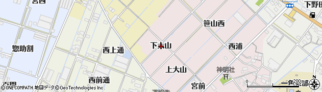 愛知県西尾市一色町惣五郎（下大山）周辺の地図
