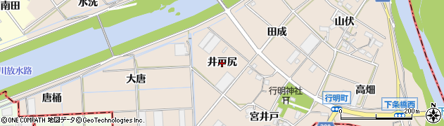 愛知県豊川市行明町（井戸尻）周辺の地図