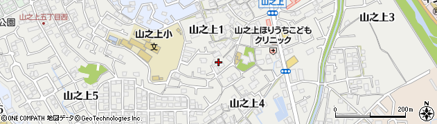 大阪府枚方市山之上周辺の地図