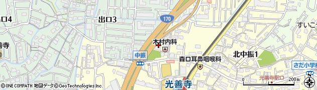枚方市立　光善寺自転車駐車場周辺の地図