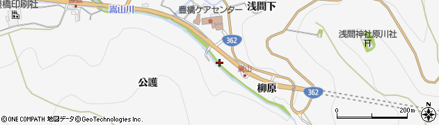 愛知県豊橋市嵩山町（柳原）周辺の地図