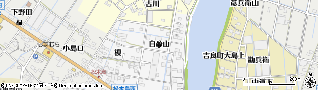 愛知県西尾市一色町松木島（自分山）周辺の地図