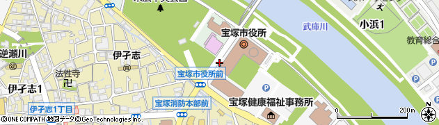 宝塚市役所前周辺の地図