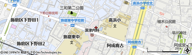 兵庫県姫路市飾磨区中島3周辺の地図