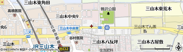 京都府京田辺市三山木見尊田周辺の地図