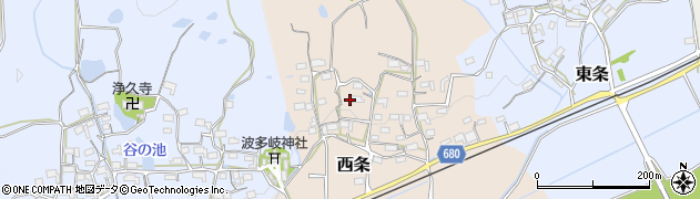 三重県伊賀市西条周辺の地図