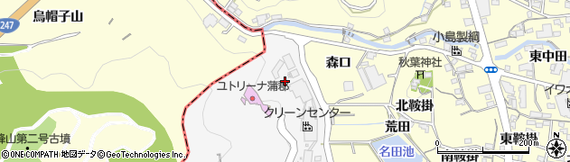 愛知県蒲郡市西浦町（奥田土）周辺の地図