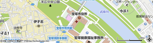 宝塚市役所市民交流部　市民協働推進課周辺の地図
