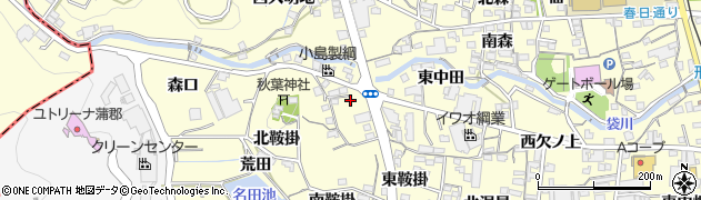 愛知県蒲郡市形原町西中田周辺の地図