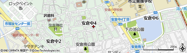 宝塚安倉郵便局周辺の地図